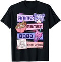 Anime Girl Ramen Boba Tea Bubble Sketching - Adult & Kids T-Shirts, Sweatshirts & Hoodies apparel design preview 1
