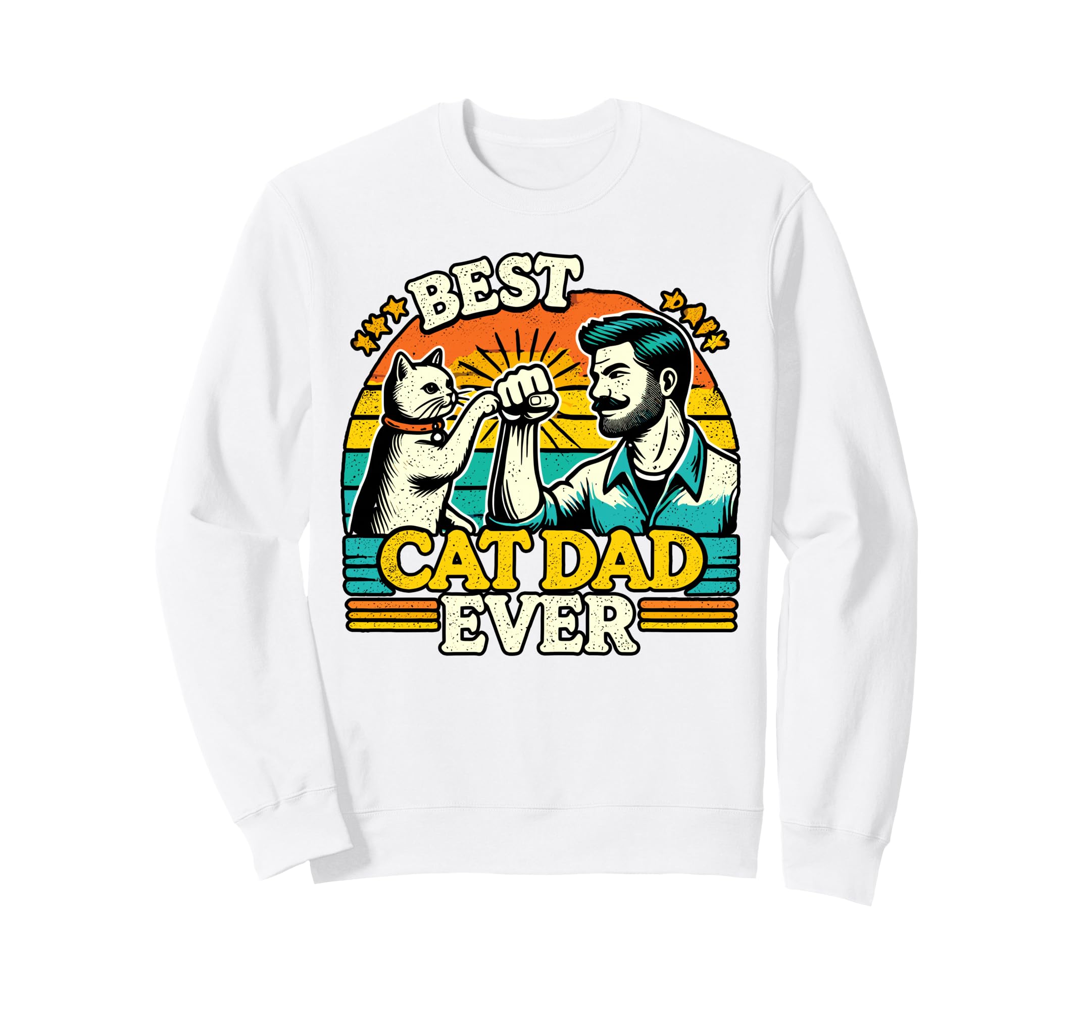 Cat Dad Daddy Fathers Day Sweatshirt - Aesthetic Graphic Men Women - T-Shirt, Sweatshirt, Hoodie