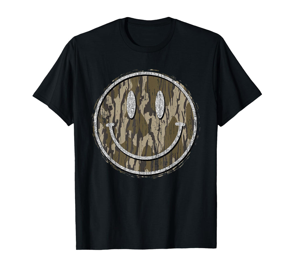Hunting Camo Smile Face Camouflage T-Shirt - Novelty Apparel Men Women - T-Shirt, Sweatshirt, Hoodie
