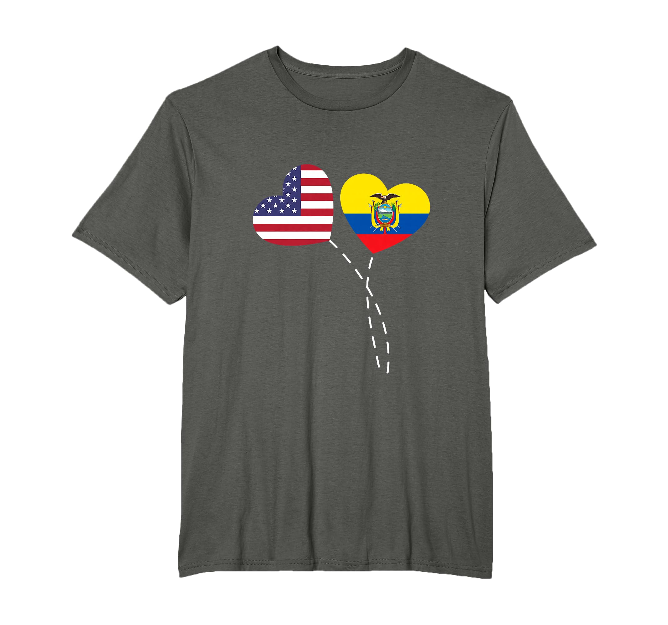 Loving Usa Ecuador Flag Heart Ecuadorian T-Shirt - Custom Art Print Unisex - T-Shirt, Sweatshirt, Hoodie