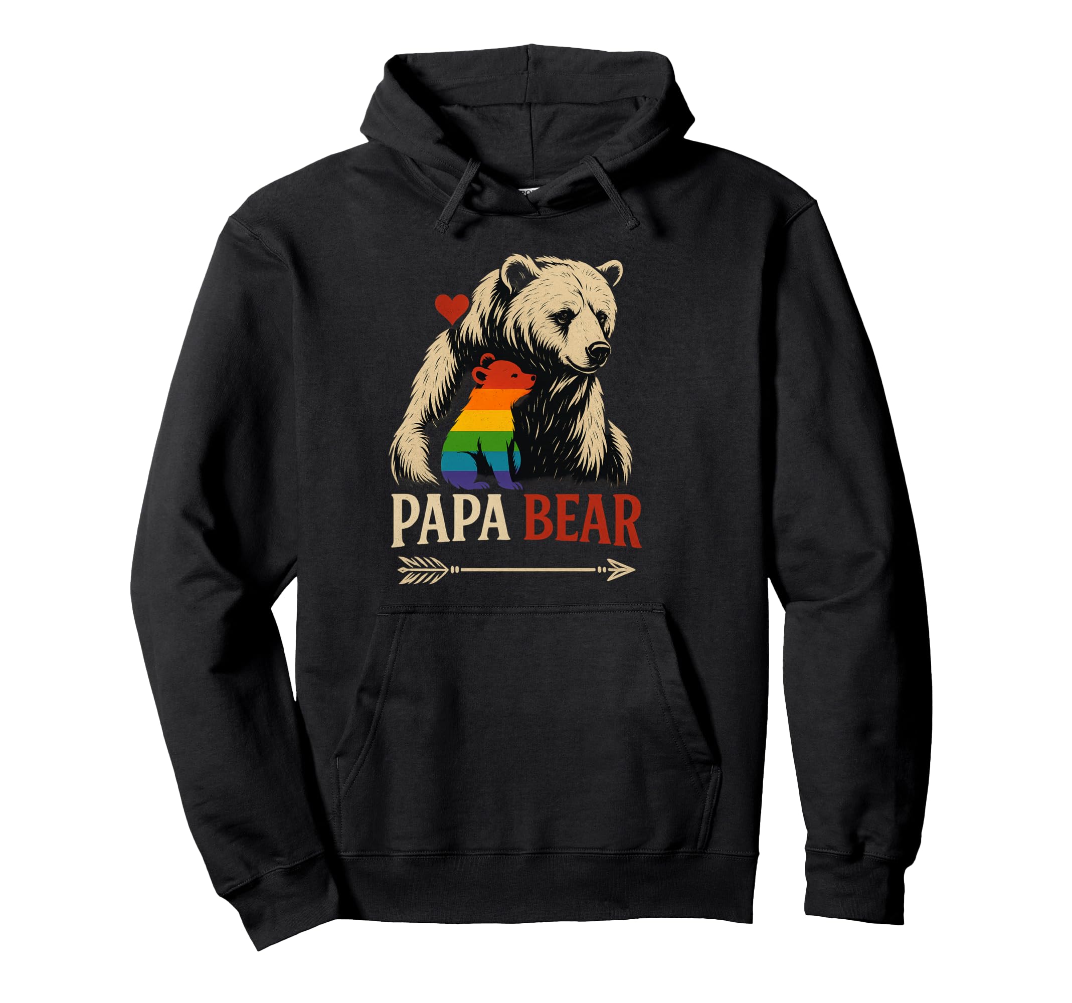 Papa Bear Rainbow Cub Lgbtq Family Hoodie - Streetwear Style Men Women - T-Shirt, Sweatshirt, Hoodie