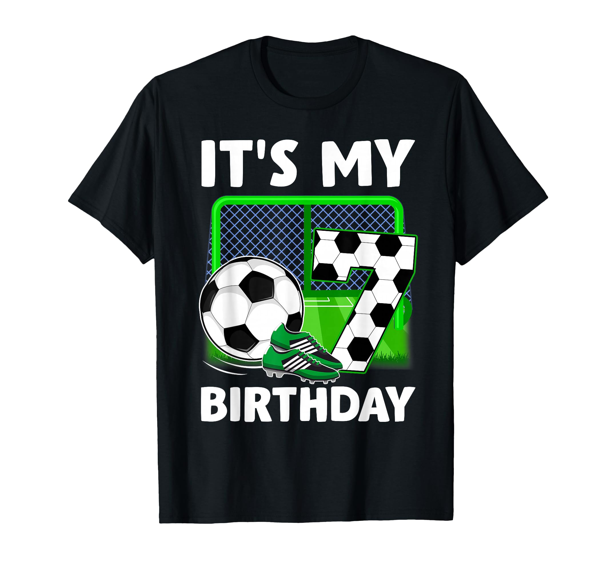 Its My 7Th Soccer Party 7 Year Old T-Shirt - Minimalist Print Men Women - T-Shirt, Sweatshirt, Hoodie