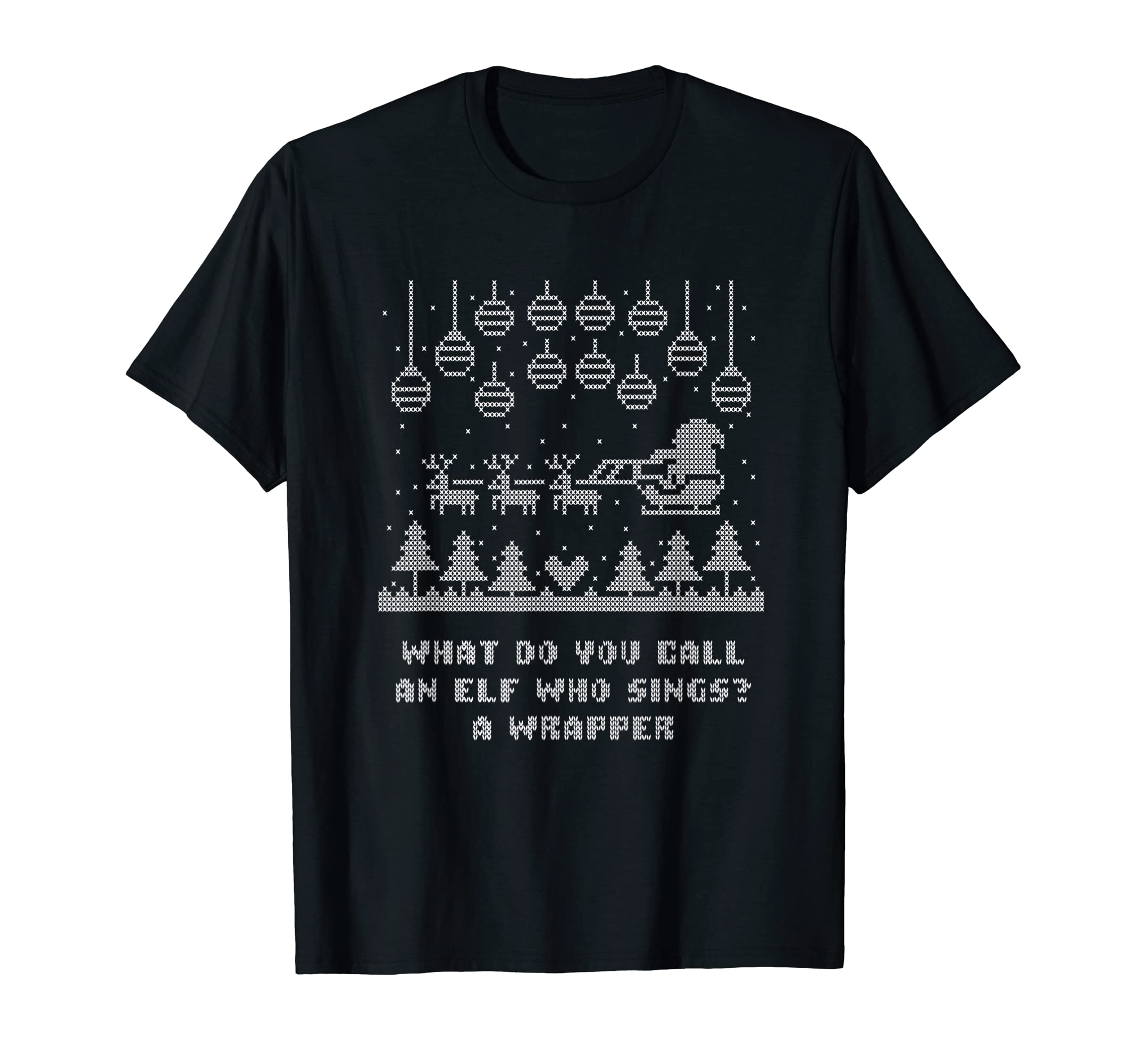 Elf Who Sings Is Wrapper Dad Jokes T-Shirt - Minimalist Print Men Women - T-Shirt, Sweatshirt, Hoodie