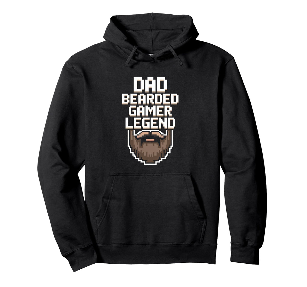 Funny Gamer Bearded Dad Gaming Dad Hoodie - Casual Everyday Wear Men Women - T-Shirt, Sweatshirt, Hoodie
