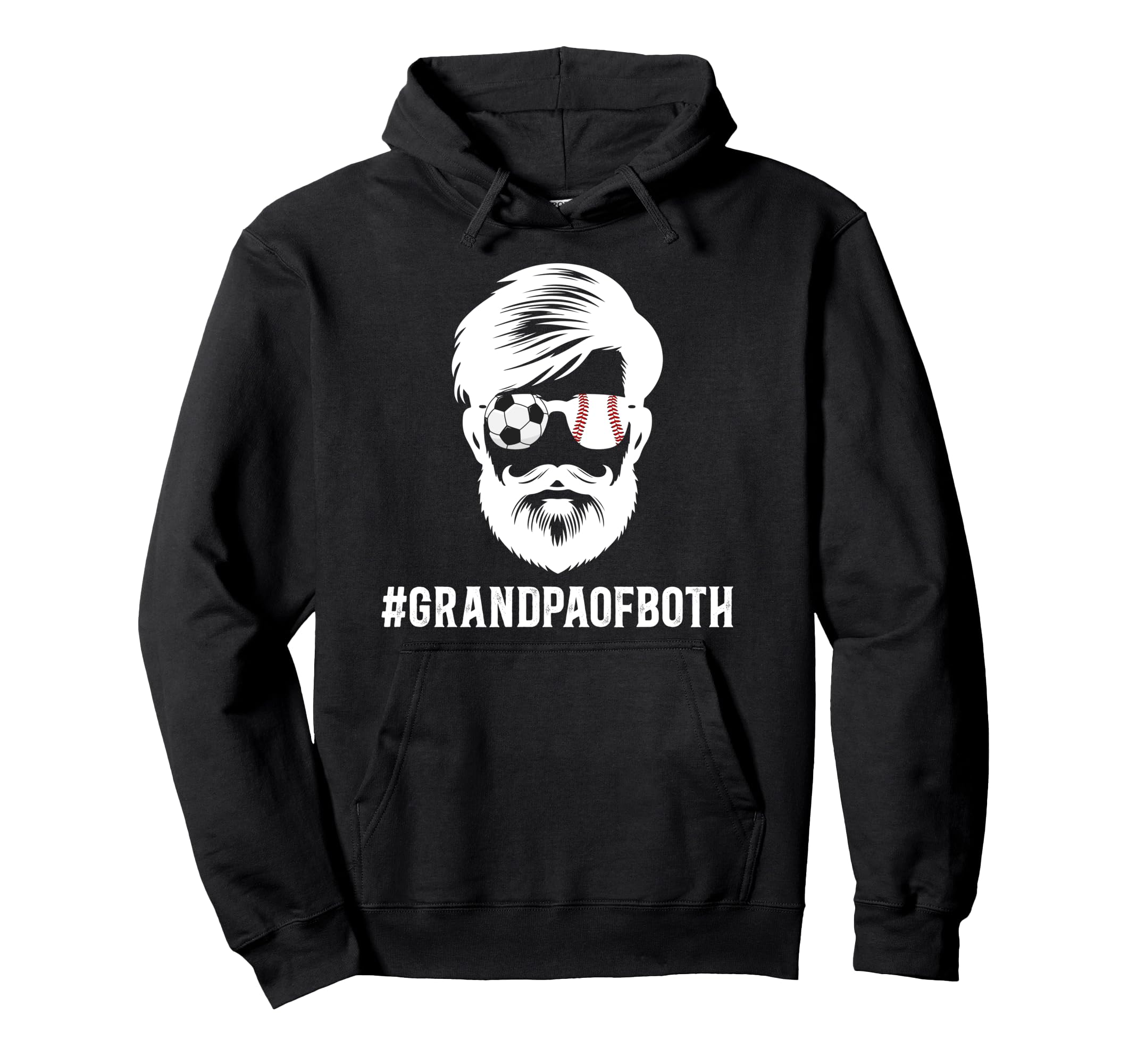 Grandpa Both Baseball Soccer Grandpa Hoodie - Trendy Graphic for Adults - T-Shirt, Sweatshirt, Hoodie