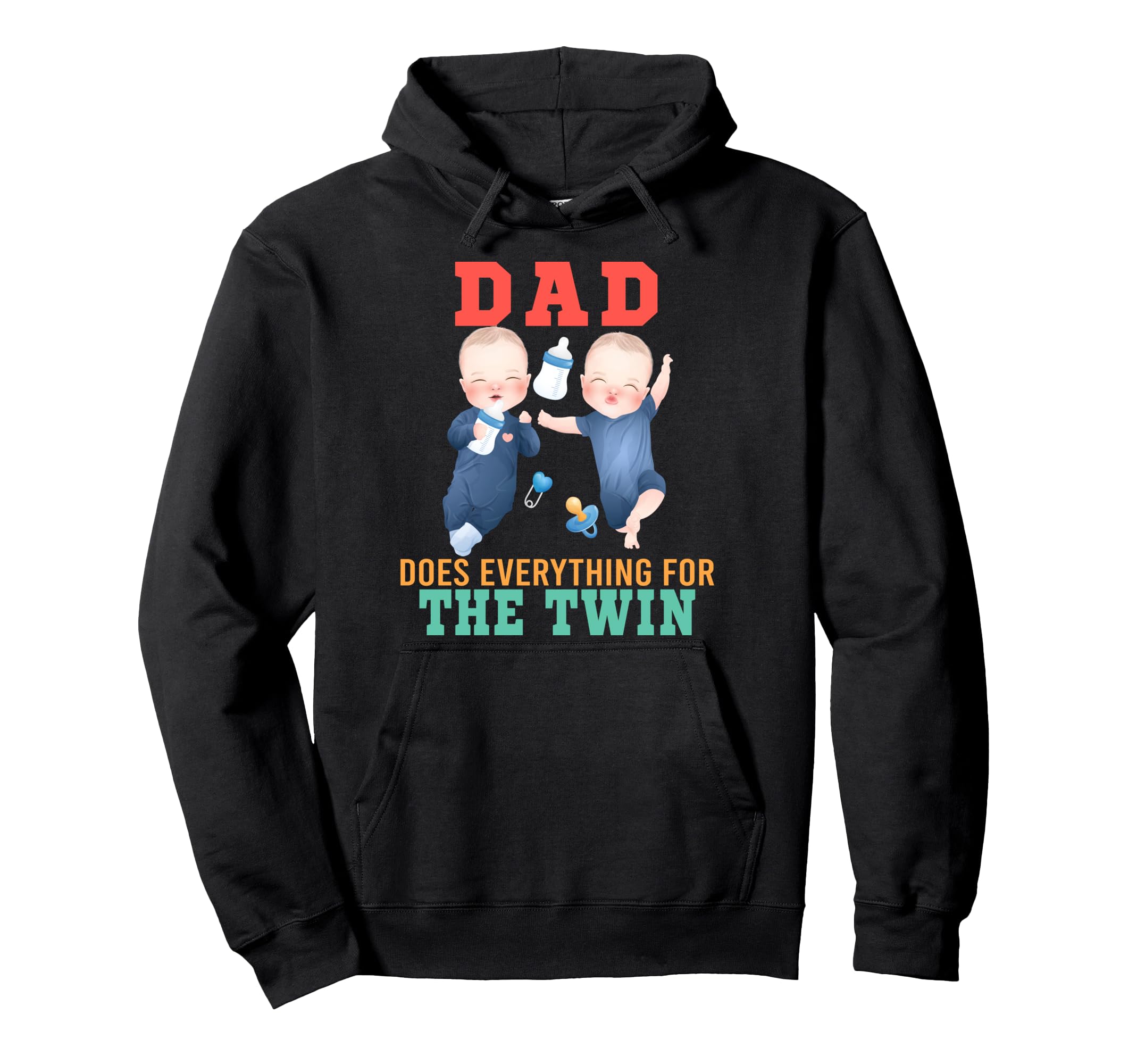 Dad Does Everything Twin Proud Fathers Hoodie - Graphic Print for Adults - T-Shirt, Sweatshirt, Hoodie