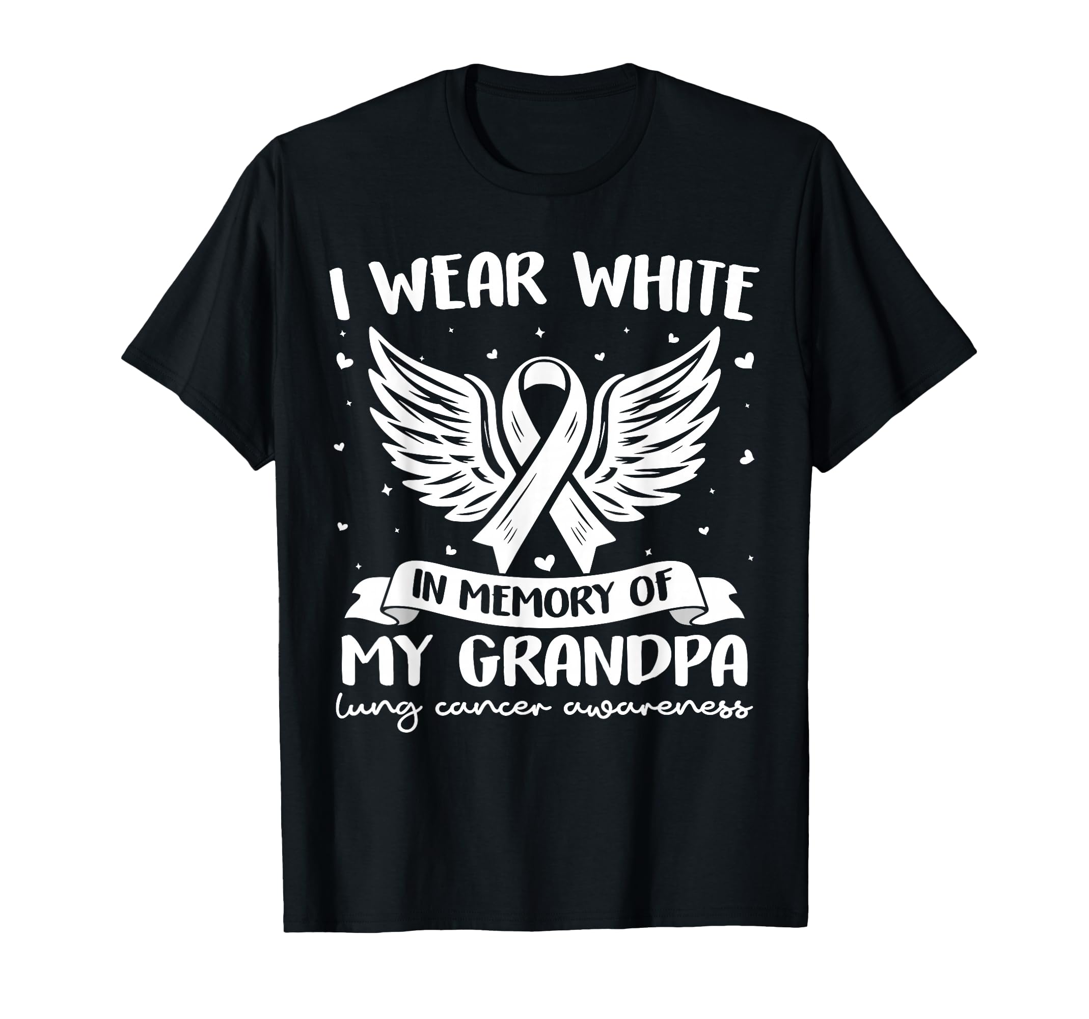 I Wear White Memory My Grandpa Lung T-Shirt - Aesthetic Graphic Men Women - T-Shirt, Sweatshirt, Hoodie