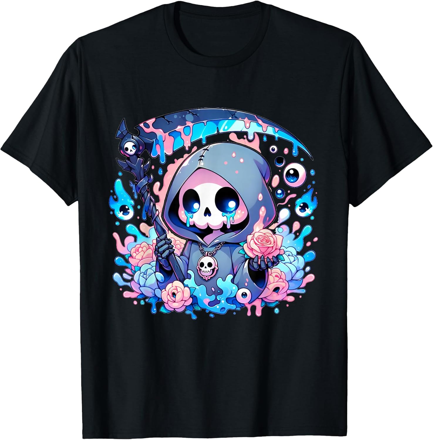 Funny Creepy Pastel Goth Reaper Apparel - Adult & Kids T-Shirts, Sweatshirts & Hoodies apparel design preview 1