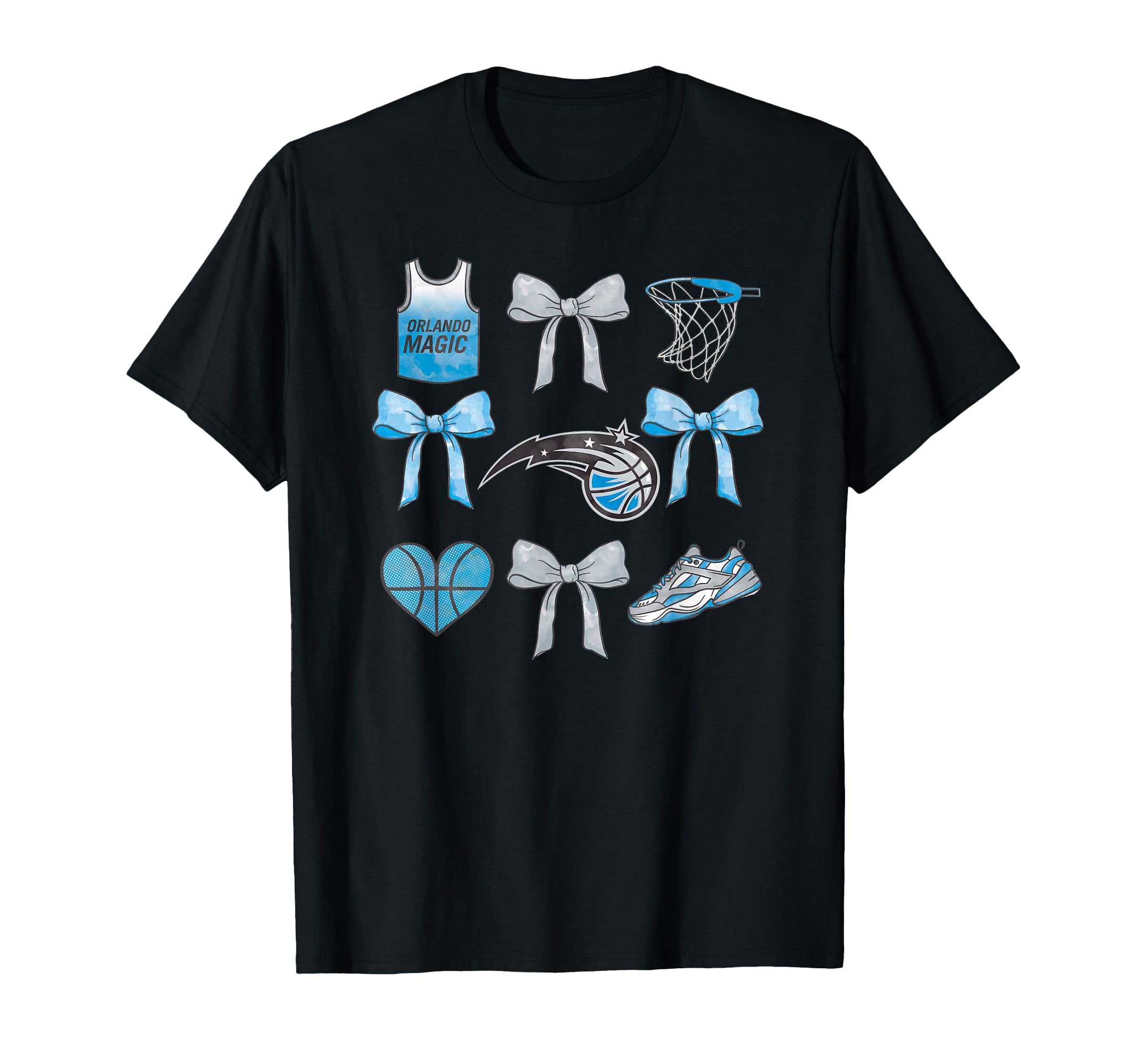 Nba Orlando Magic Bow Grid T-Shirt - Graphic Print Men Women - T-Shirt, Sweatshirt, Hoodie