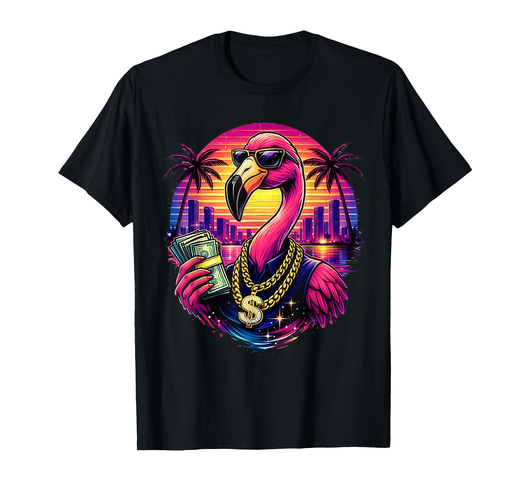 Flamingo Gangster Gta Inspired Vice T-Shirt - Aesthetic Graphic for Adults - T-Shirt, Sweatshirt, Hoodie