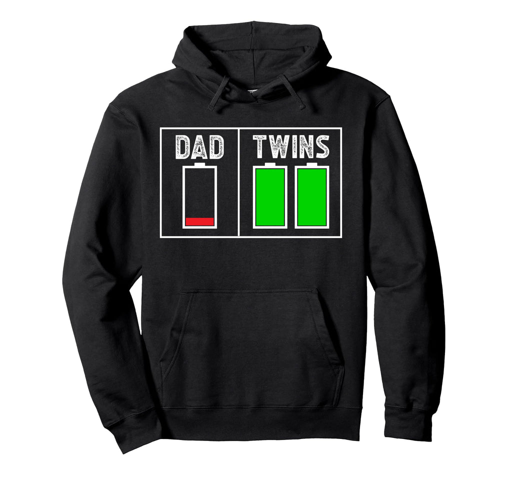 Twin Dad Twins Battery Twin Father Twins Hoodie - Trendy Graphic for Adults - T-Shirt, Sweatshirt, Hoodie