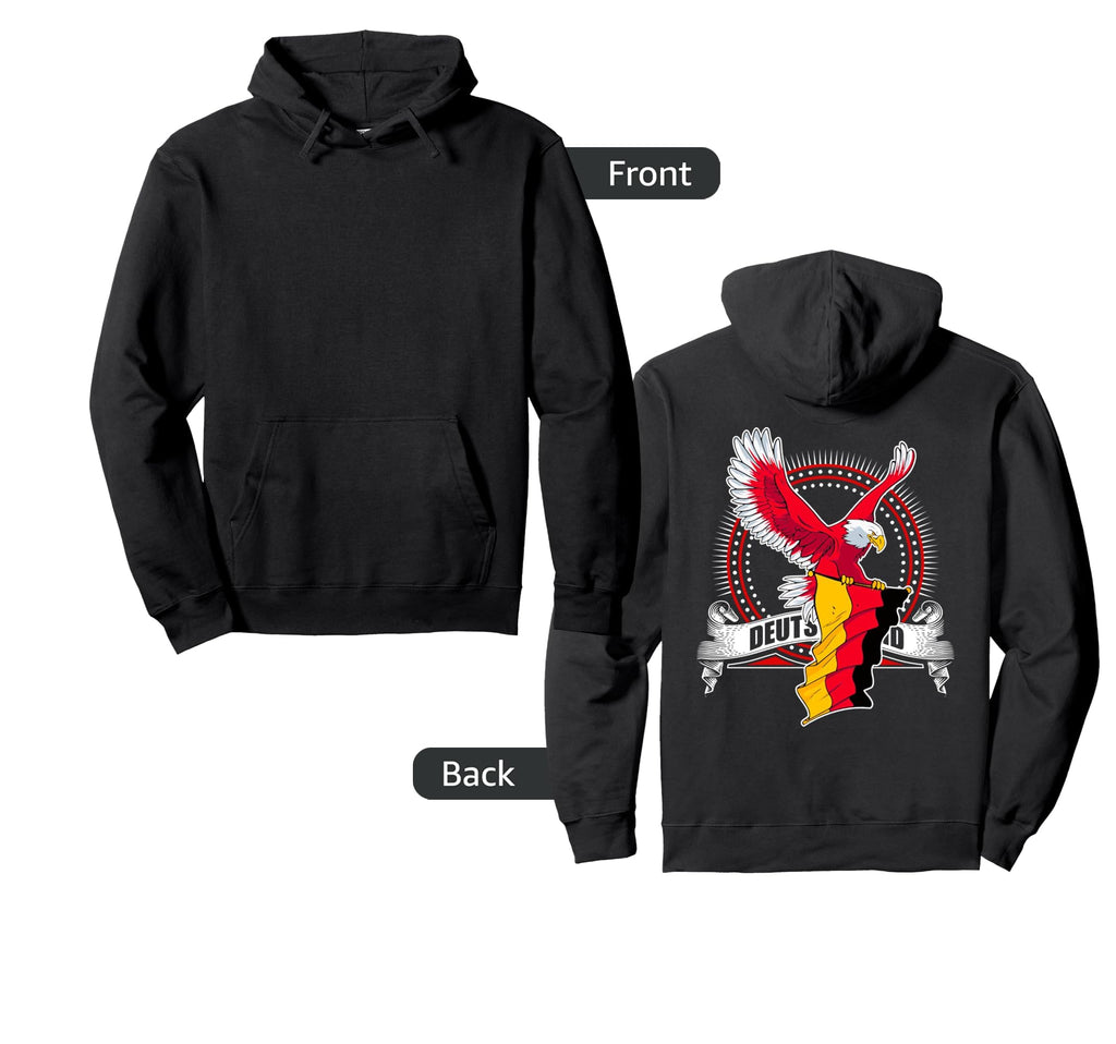 Germany Eagle Deutschland Flag Supporter Hoodie - Custom Art Print Unisex - T-Shirt, Sweatshirt, Hoodie