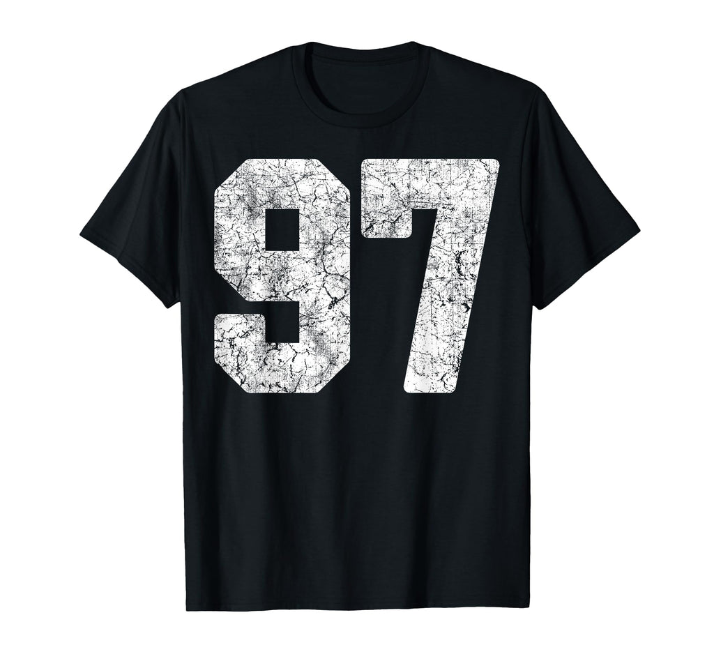 Distressed White Number 97 Jersey Player T-Shirt - Streetwear Style Unisex - T-Shirt, Sweatshirt, Hoodie