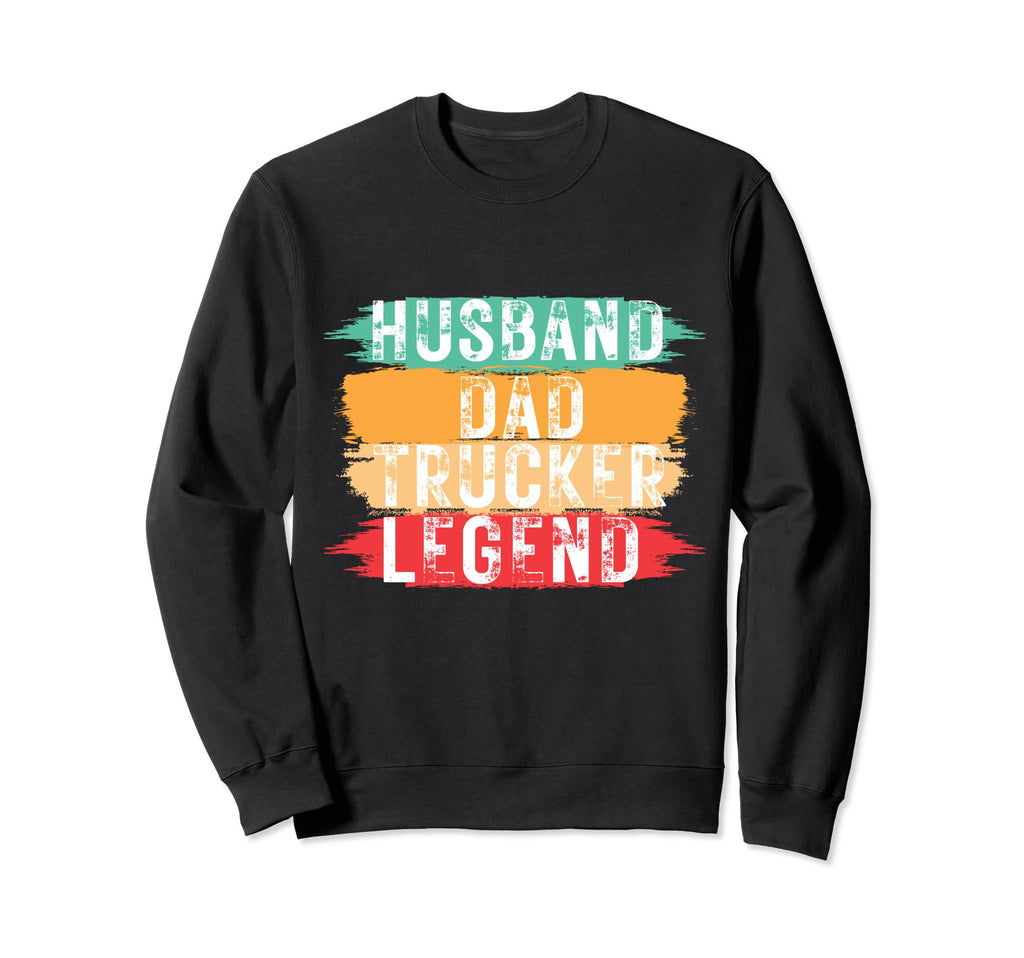 Husband Dad Trucker Legend Funny Sweatshirt - Graphic Print for Adults - T-Shirt, Sweatshirt, Hoodie