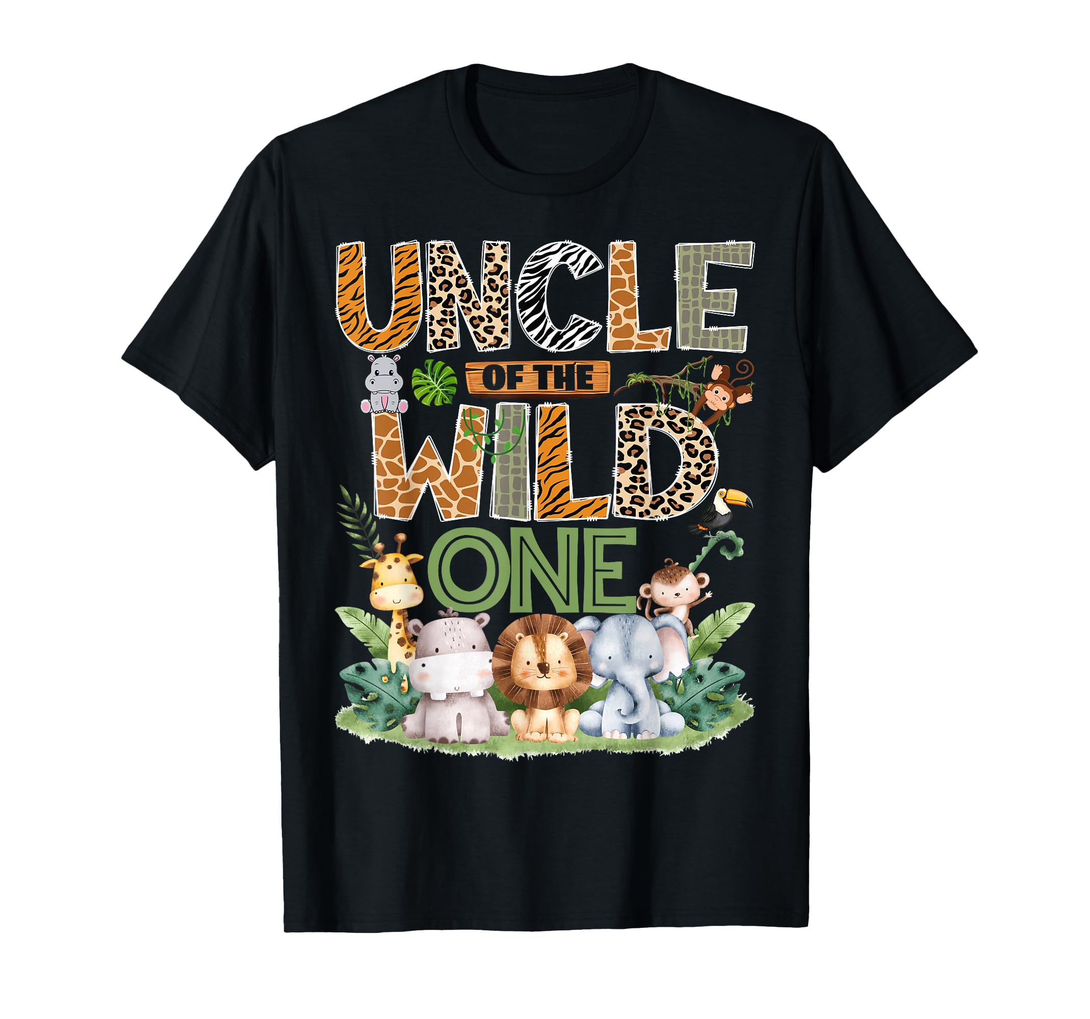 Uncle Wild One Safari Jungle 1St Birthday T-Shirt - Unique Graphic Unisex - T-Shirt, Sweatshirt, Hoodie