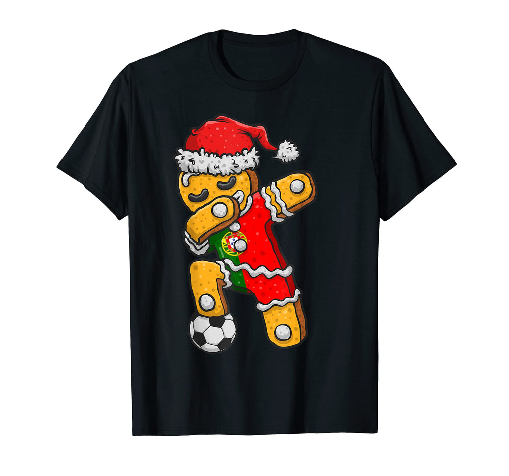 Soccer Dabbing Gingerbread Portugal T-Shirt - Graphic Print Men Women - T-Shirt, Sweatshirt, Hoodie