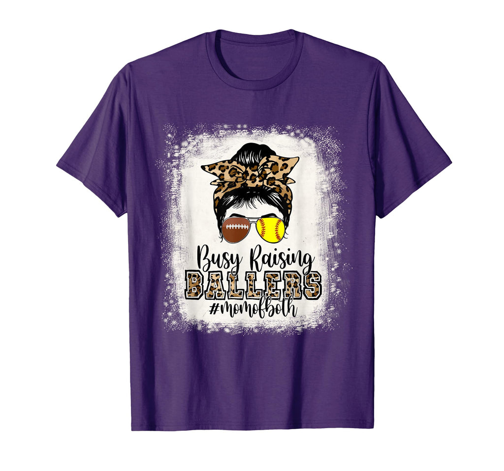 Busy Raising Ballers Mom Both T-Shirt - Casual Everyday Wear Men Women - T-Shirt, Sweatshirt, Hoodie