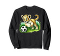 Adorable Lion Cub Kicking Soccer Ball Sweatshirt - Graphic Print Unisex - T-Shirt, Sweatshirt, Hoodie