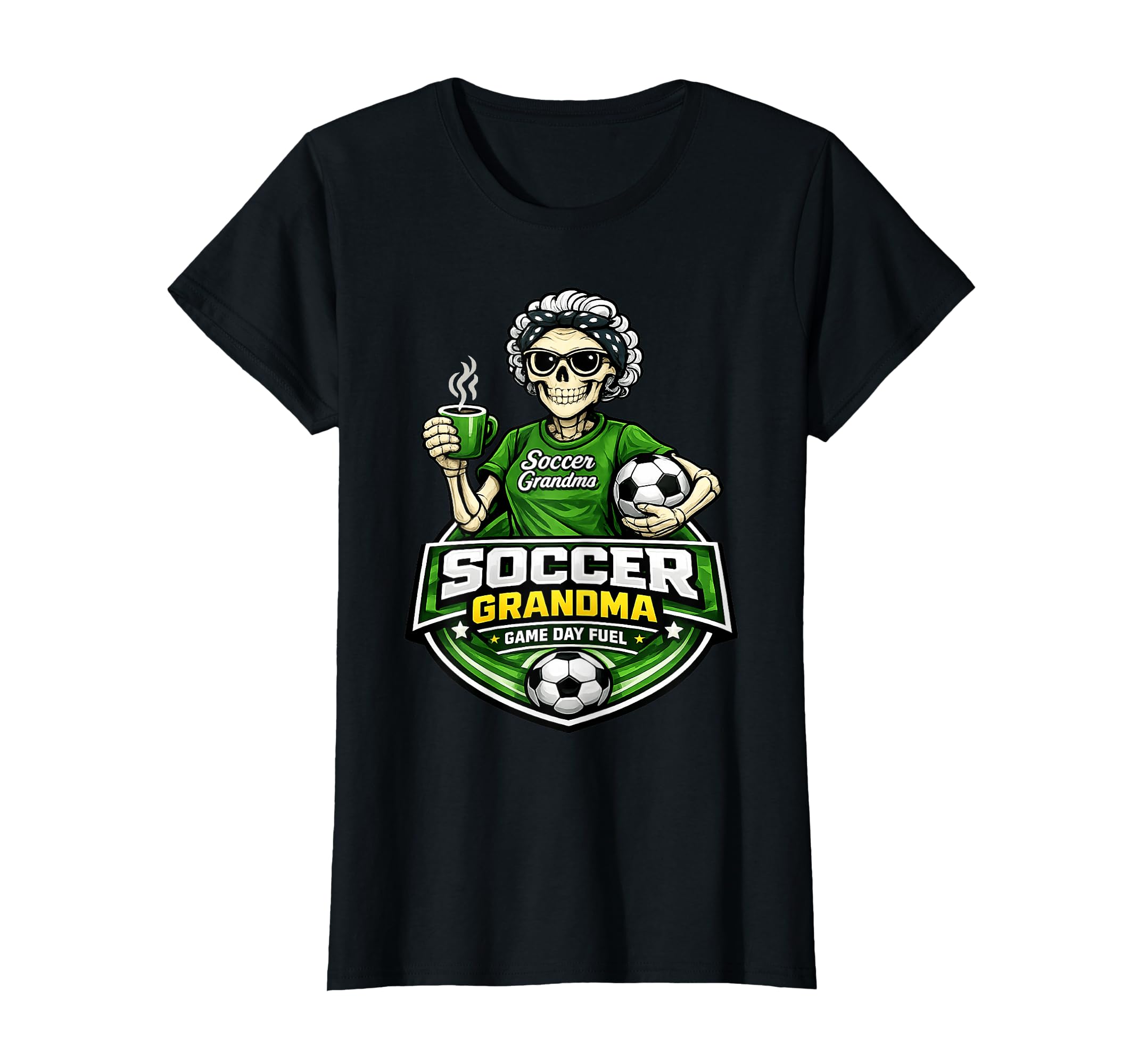 Soccer Grandma Funny Game Day Coffee T-Shirt - Fun Novelty Design Unisex - T-Shirt, Sweatshirt, Hoodie
