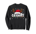 Granny Grandma Santa Hat Reindeer Sweatshirt - Custom Art Print Men Women - T-Shirt, Sweatshirt, Hoodie