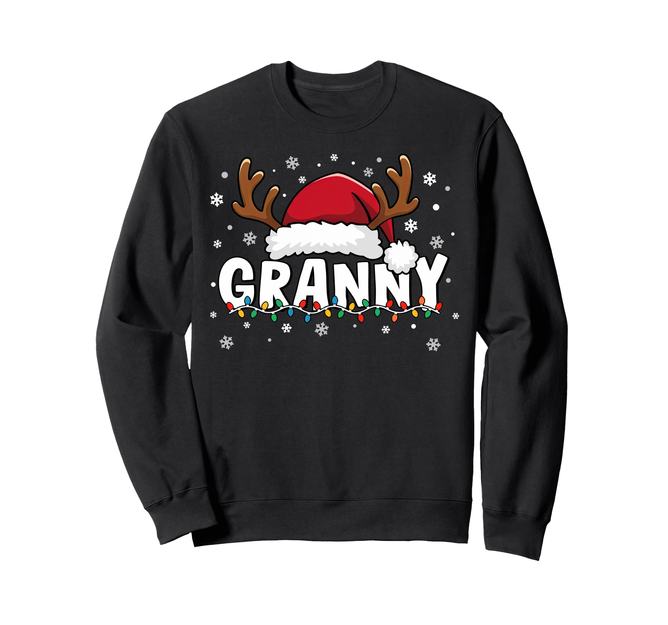 Granny Grandma Santa Hat Reindeer Sweatshirt - Custom Art Print Men Women - T-Shirt, Sweatshirt, Hoodie