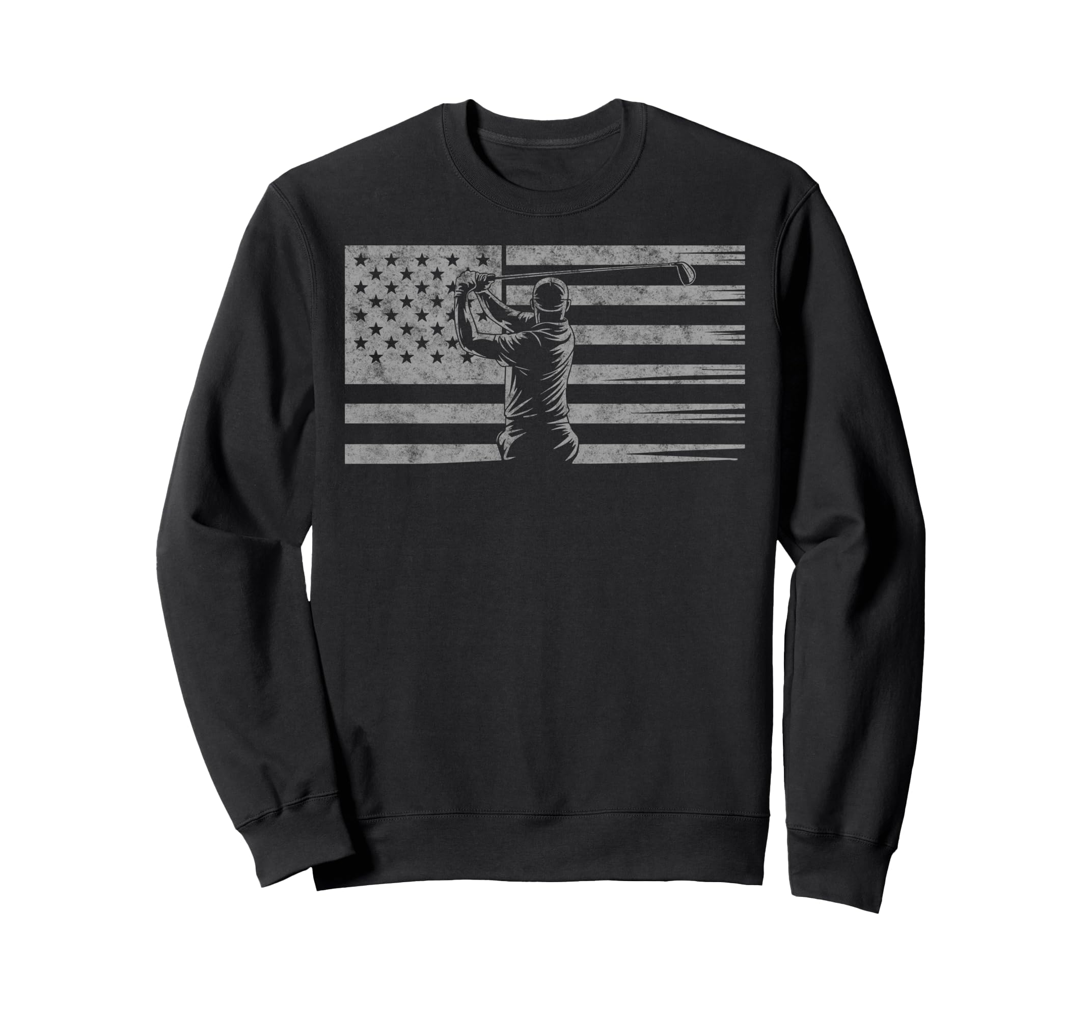 Us Flag Golf Golfer Golfing Dad Sweatshirt - Aesthetic Graphic for Adults - T-Shirt, Sweatshirt, Hoodie