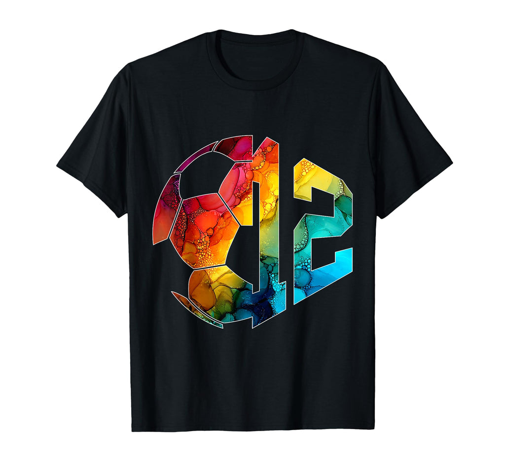 Number 12 Years Soccer 12Th Birthday T-Shirt - Trendy Graphic for Adults - T-Shirt, Sweatshirt, Hoodie