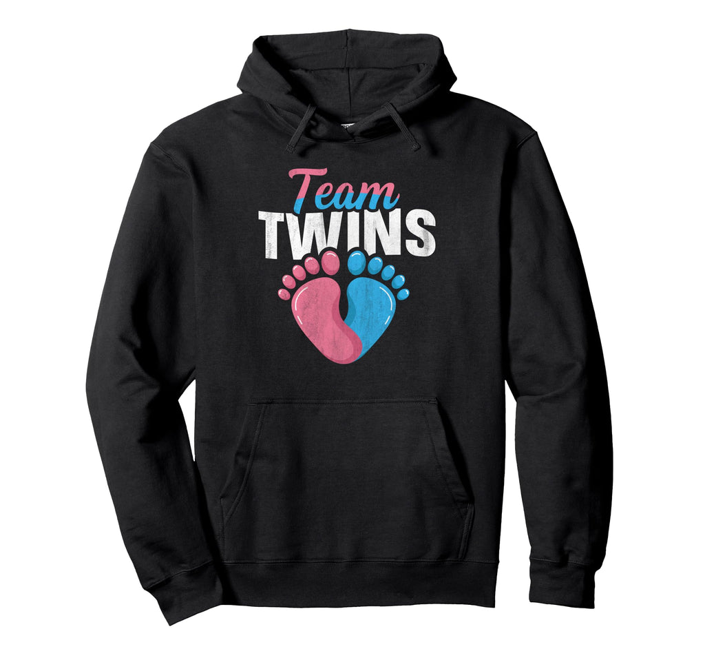 Team Twins Gender Reveal Twin Mom And Hoodie - Aesthetic Graphic Unisex - T-Shirt, Sweatshirt, Hoodie