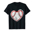 Baseball Heart Mom Dad Softball Gift T-Shirt - Minimalist Print Unisex - T-Shirt, Sweatshirt, Hoodie