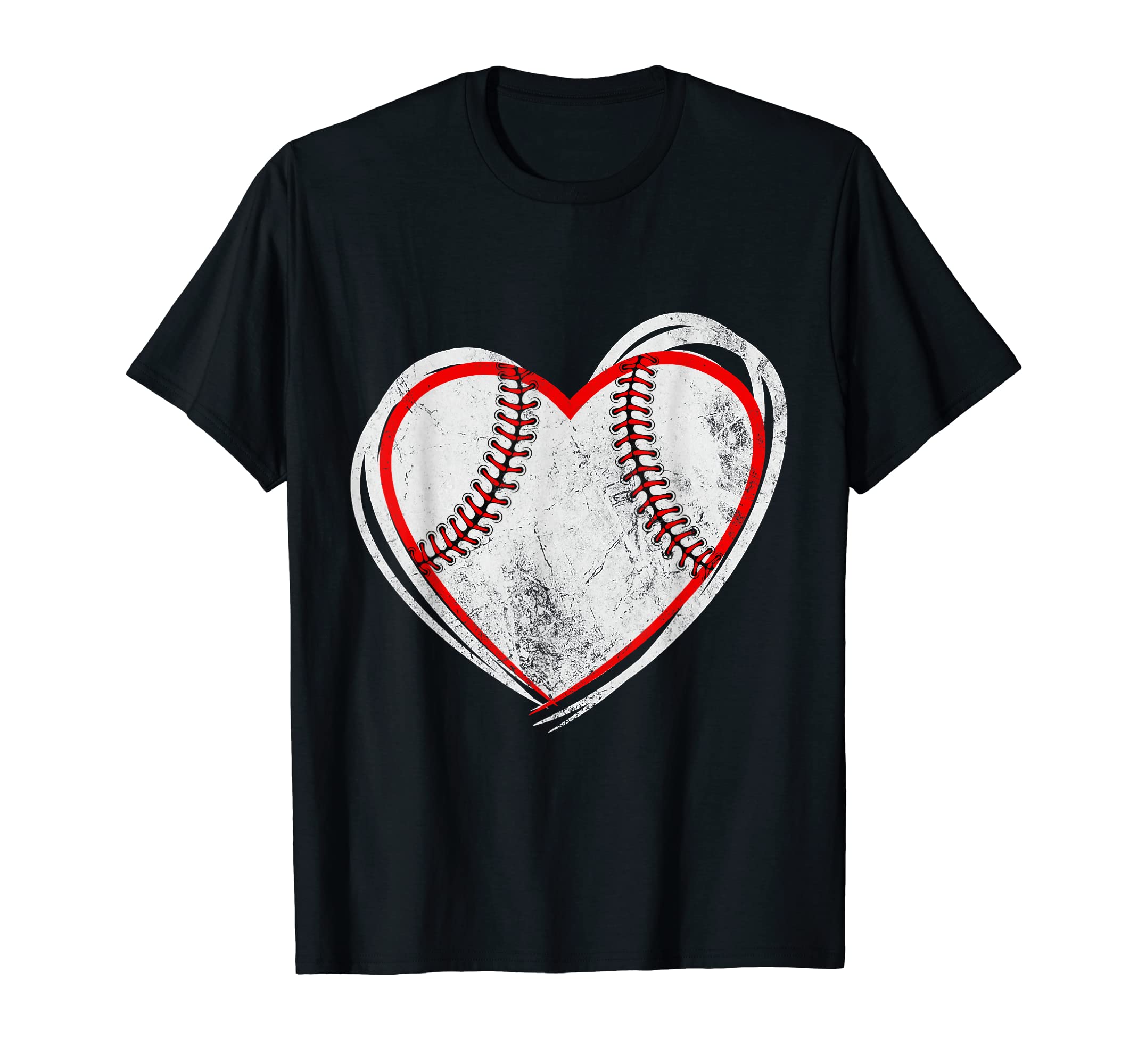 Baseball Heart Mom Dad Softball Gift T-Shirt - Minimalist Print Unisex - T-Shirt, Sweatshirt, Hoodie