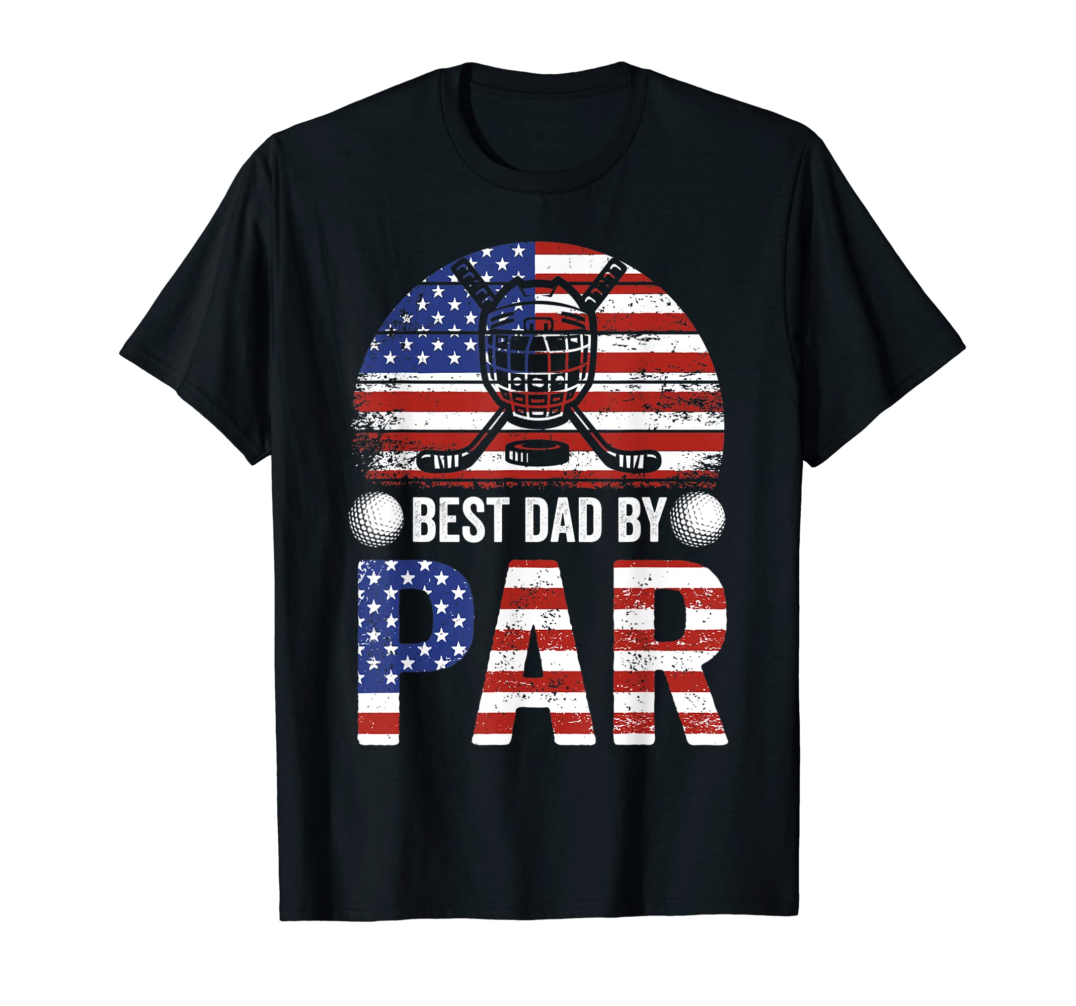 Ice Hockey Usa Flag Best Golf Dad Par T-Shirt - Trendy Graphic for Adults - T-Shirt, Sweatshirt, Hoodie