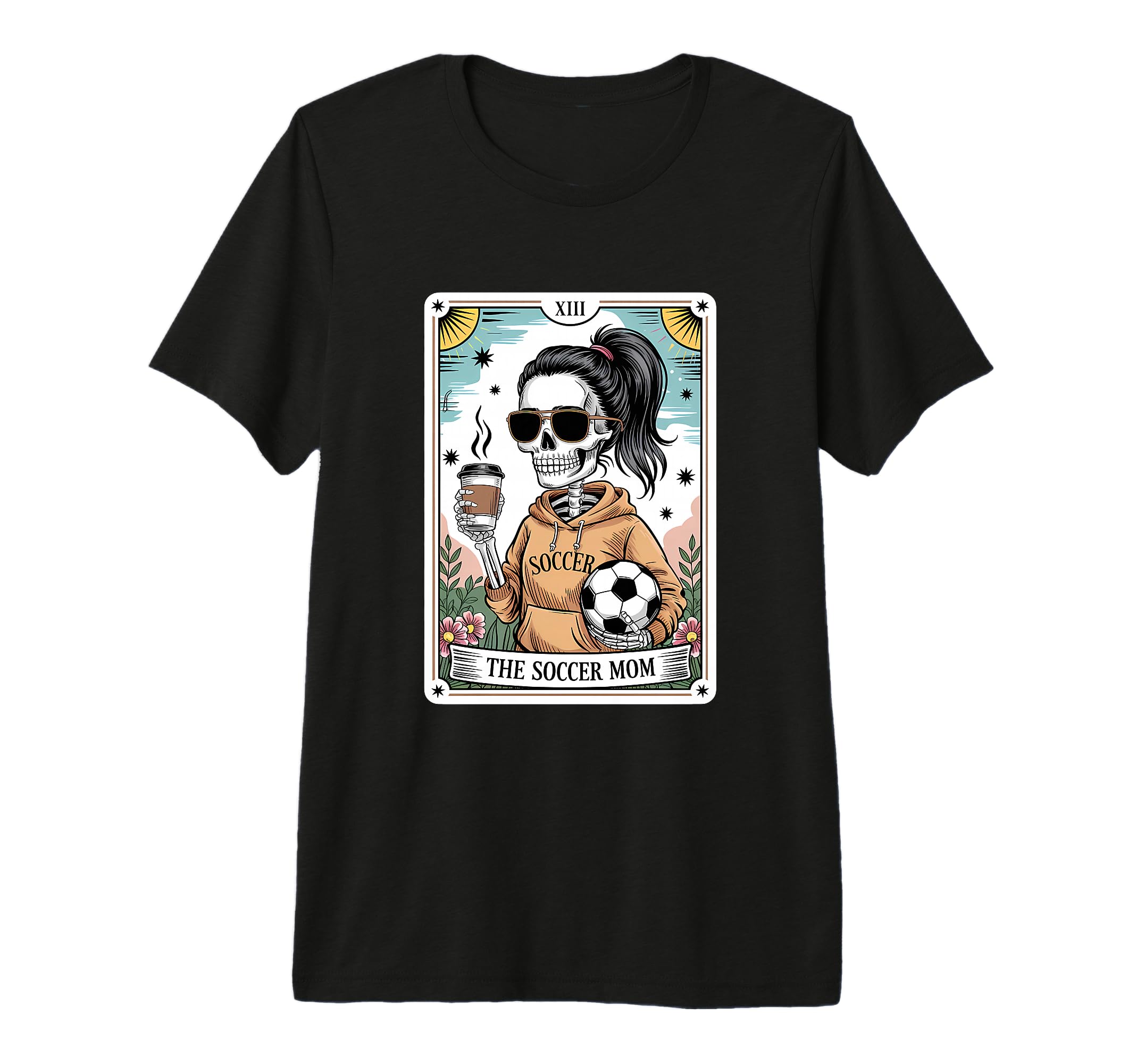 Funny Skeleton Tarot Card Halloween Soccer T-Shirt - Graphic Print Unisex - T-Shirt, Sweatshirt, Hoodie