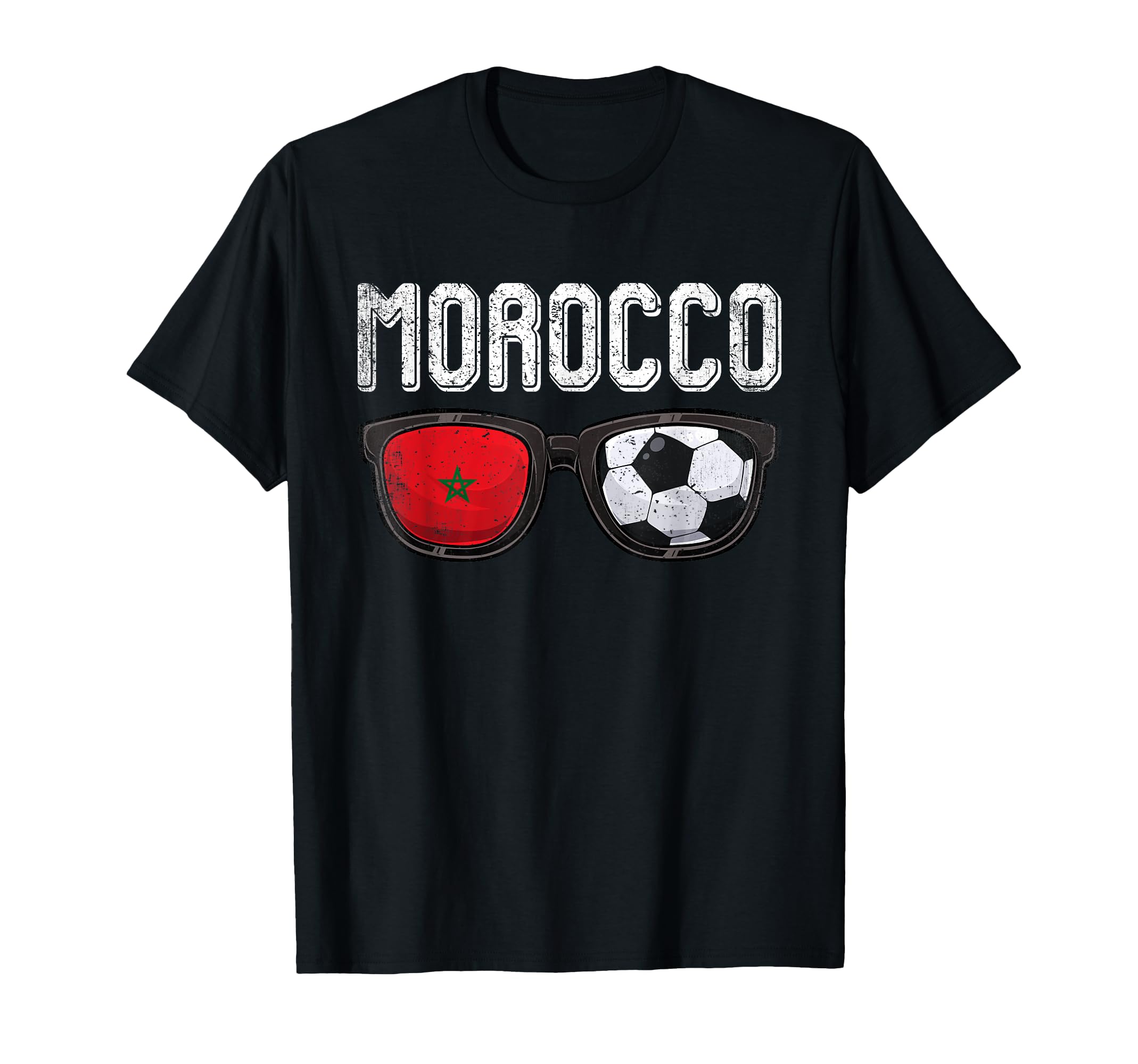 Morocco Soccer Funny Moroccan Flag T-Shirt - Novelty Apparel for Adults - T-Shirt, Sweatshirt, Hoodie