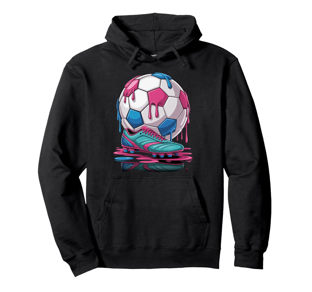 Soccer Ball Drip Ice Cream Drip Game Hoodie - Minimalist Print Men Women - T-Shirt, Sweatshirt, Hoodie