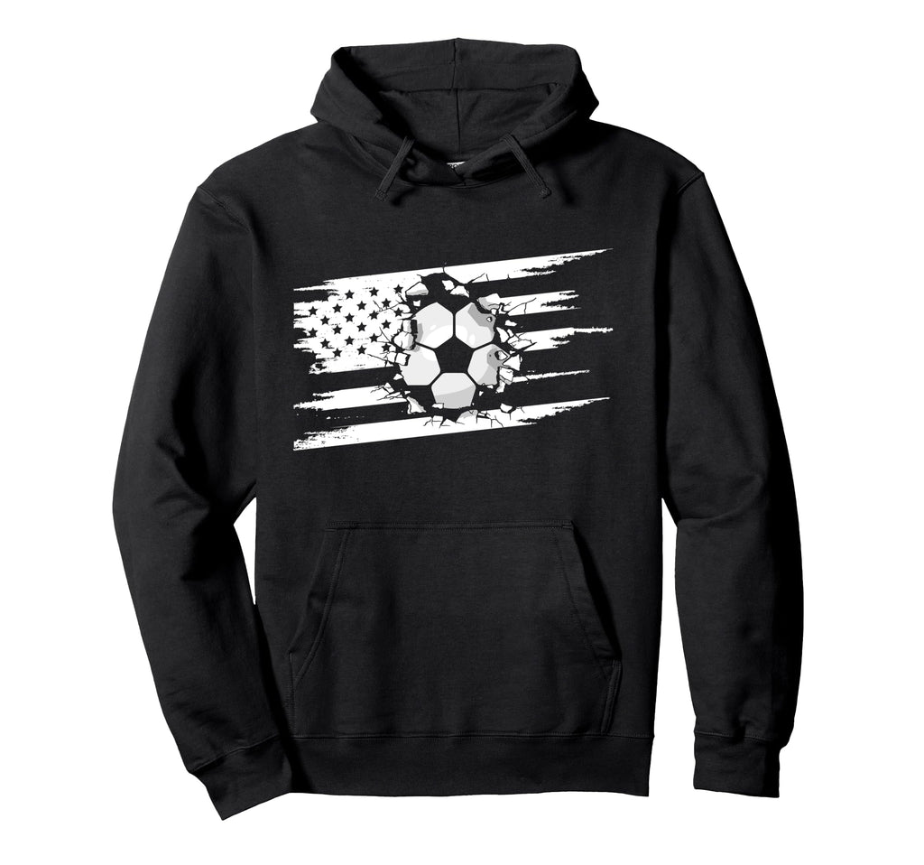 American Flag Soccer Soccer Hoodie - Aesthetic Graphic for Adults - T-Shirt, Sweatshirt, Hoodie