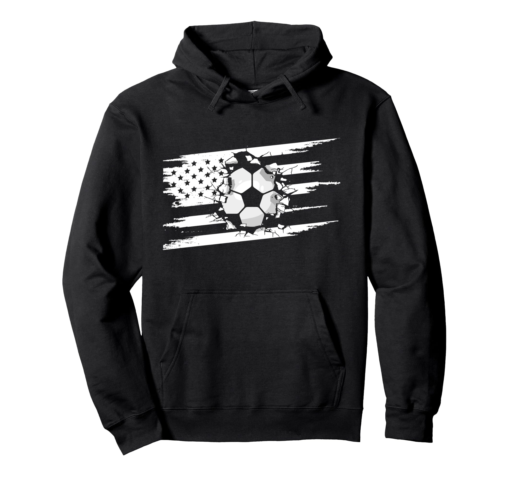 American Flag Soccer Soccer Hoodie - Aesthetic Graphic for Adults - T-Shirt, Sweatshirt, Hoodie