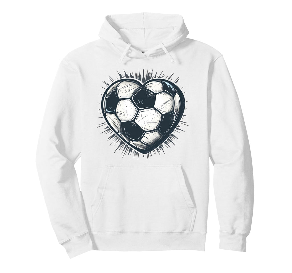 Soccer Ball Heart Football Player And Hoodie - Unique Graphic for Adults - T-Shirt, Sweatshirt, Hoodie