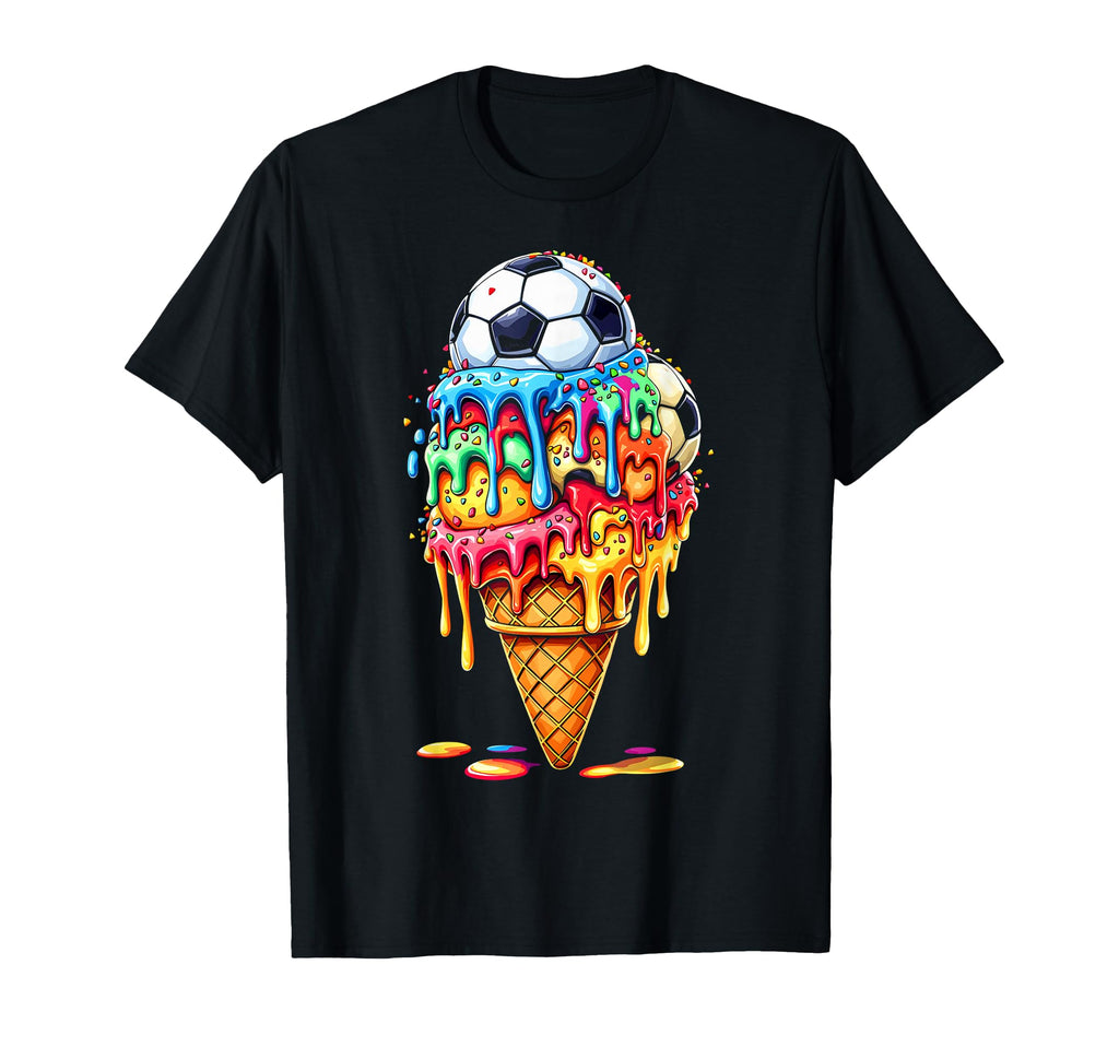 Soccer Drip Ice Cream Drip Sprinkles T-Shirt - Custom Art Print Unisex - T-Shirt, Sweatshirt, Hoodie
