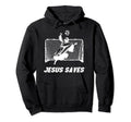 Jesus Saves Soccer Hoodie - Unique Graphic Unisex - T-Shirt, Sweatshirt, Hoodie