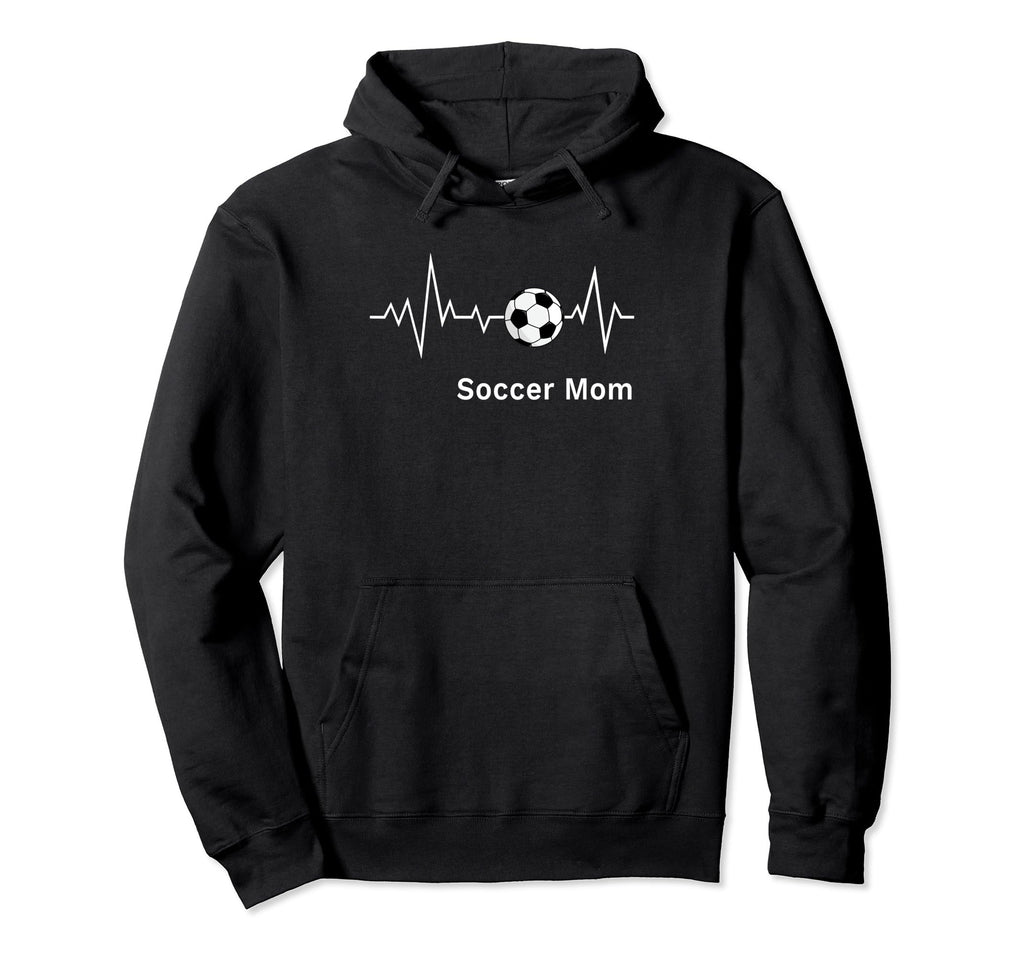 Soccer Mammas Soccer Mom Heartbeat Hoodie - Fun Novelty Design for Adults - T-Shirt, Sweatshirt, Hoodie