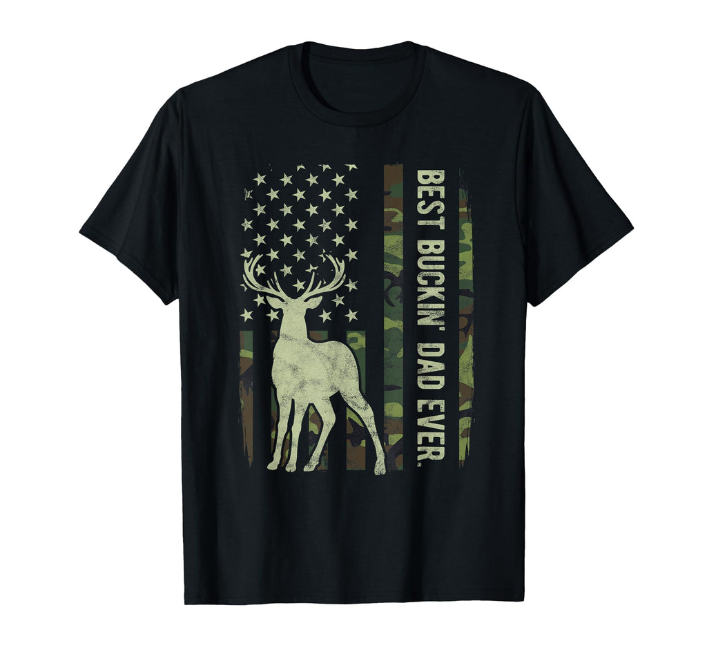Best Buckin Dad Camouflage American T-Shirt - Custom Art Print Men Women - T-Shirt, Sweatshirt, Hoodie