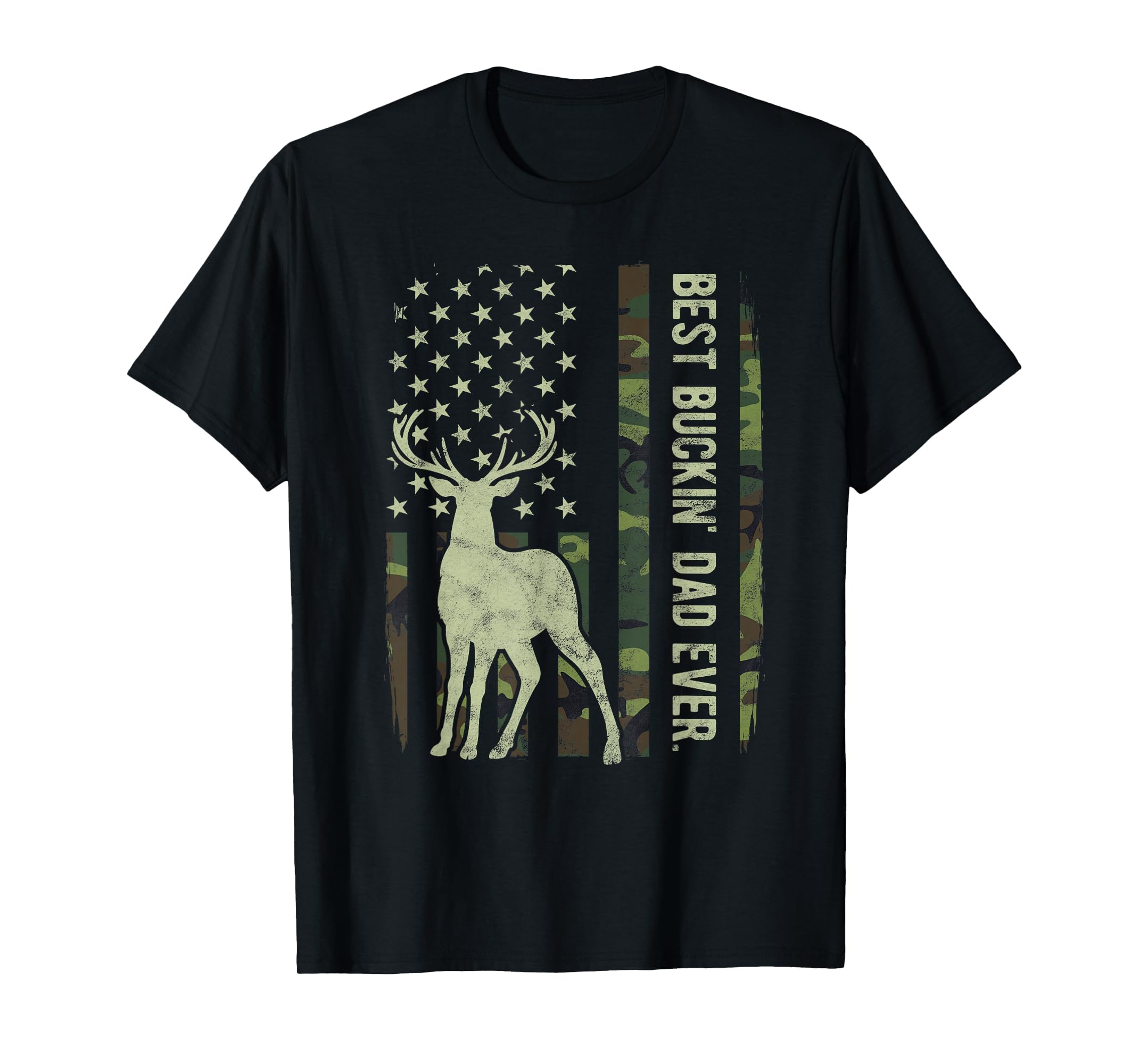 Best Buckin Dad Camouflage American T-Shirt - Custom Art Print Men Women - T-Shirt, Sweatshirt, Hoodie
