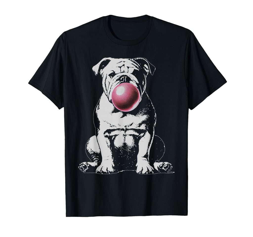 English Bulldog Blowing Bubble Mom Dog T-Shirt - Aesthetic Graphic Unisex - T-Shirt, Sweatshirt, Hoodie