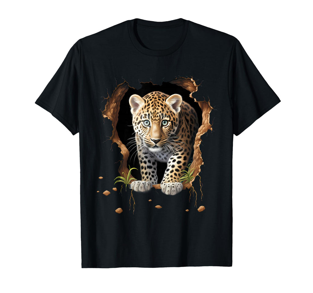 Leopard Wall Drawing Wildlife T-Shirt - Fun Novelty Design for Adults - T-Shirt, Sweatshirt, Hoodie