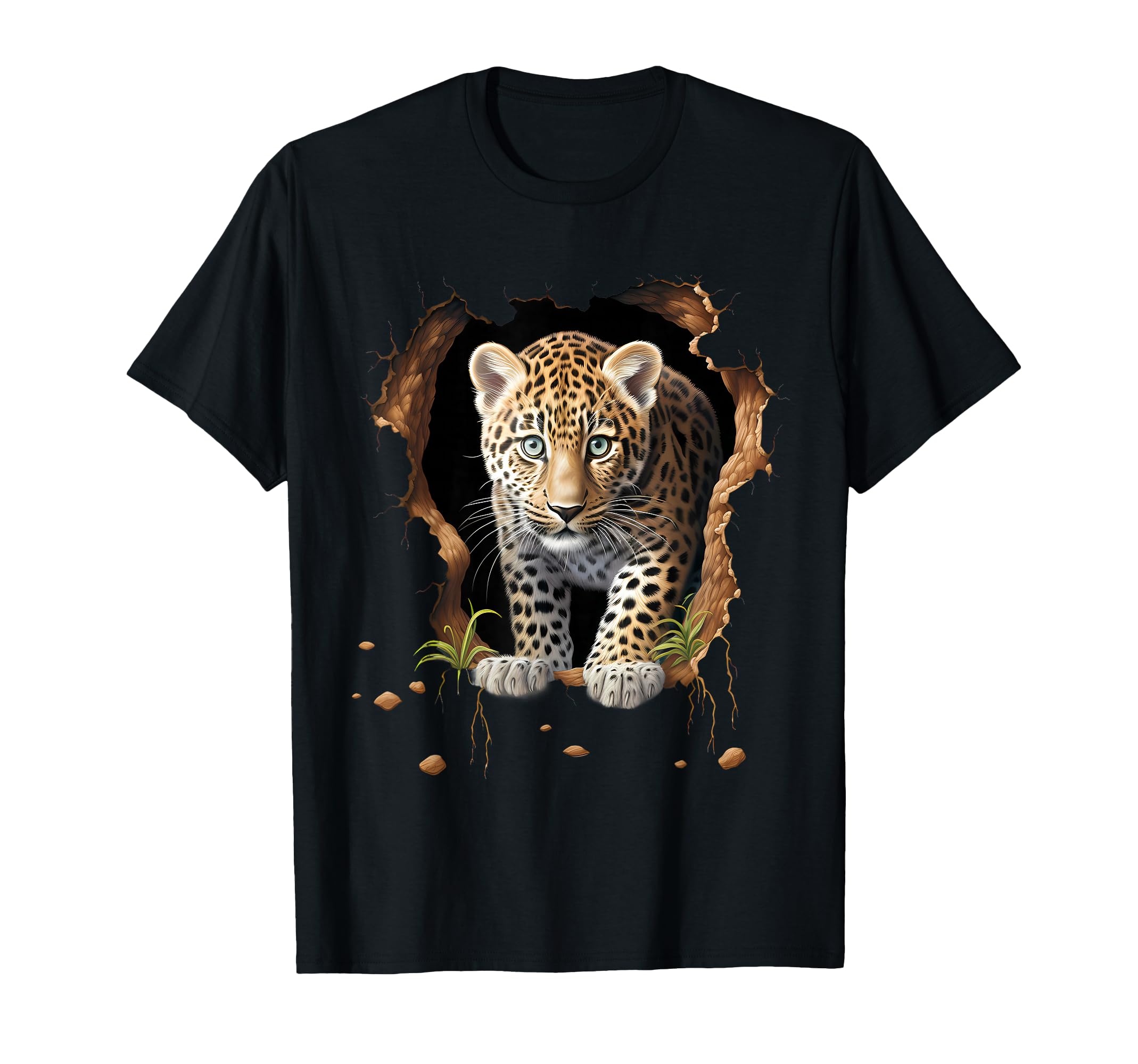 Leopard Wall Drawing Wildlife T-Shirt - Fun Novelty Design for Adults - T-Shirt, Sweatshirt, Hoodie