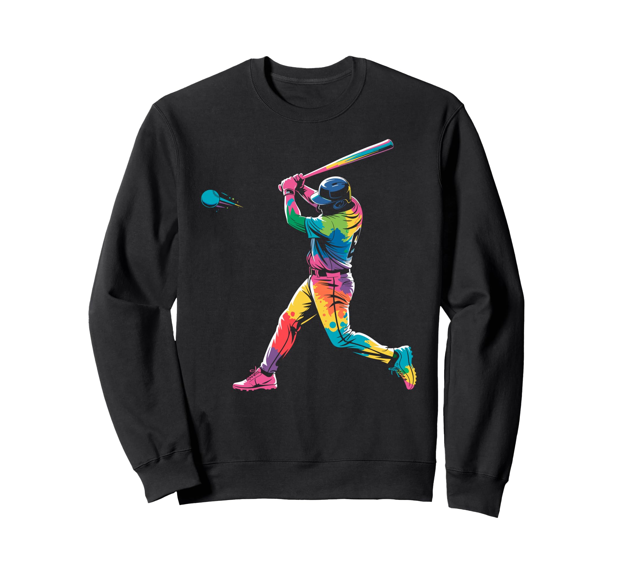 Paint Splash Baseball Player Coach Sweatshirt - Unique Graphic Men Women - T-Shirt, Sweatshirt, Hoodie