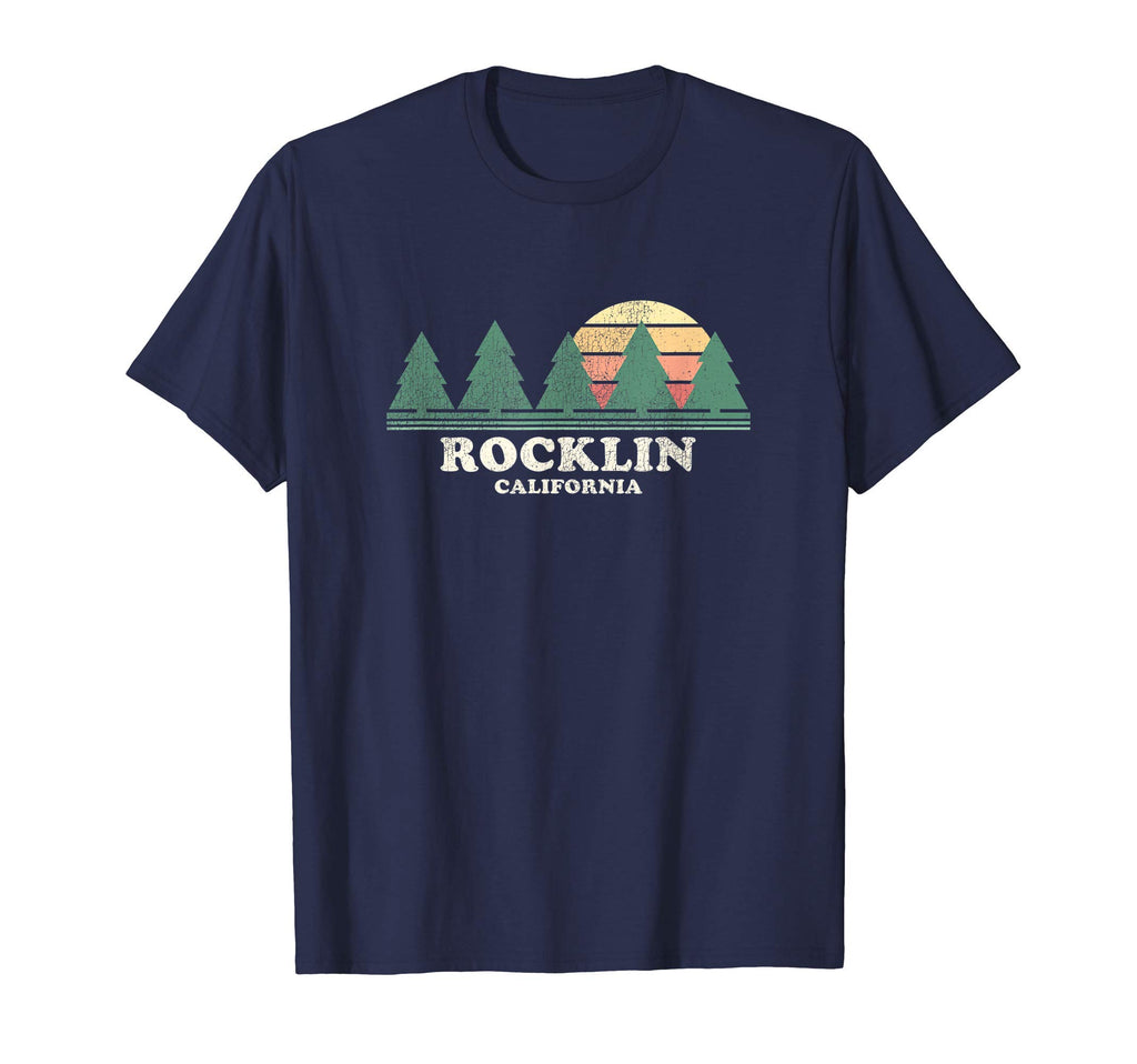 Rocklin Ca Throwback 70S T-Shirt - Fun Novelty Design for Adults - T-Shirt, Sweatshirt, Hoodie
