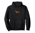 Minimalist Dachshund Art Pocket Doxie Hoodie - Custom Art Print Men Women - T-Shirt, Sweatshirt, Hoodie