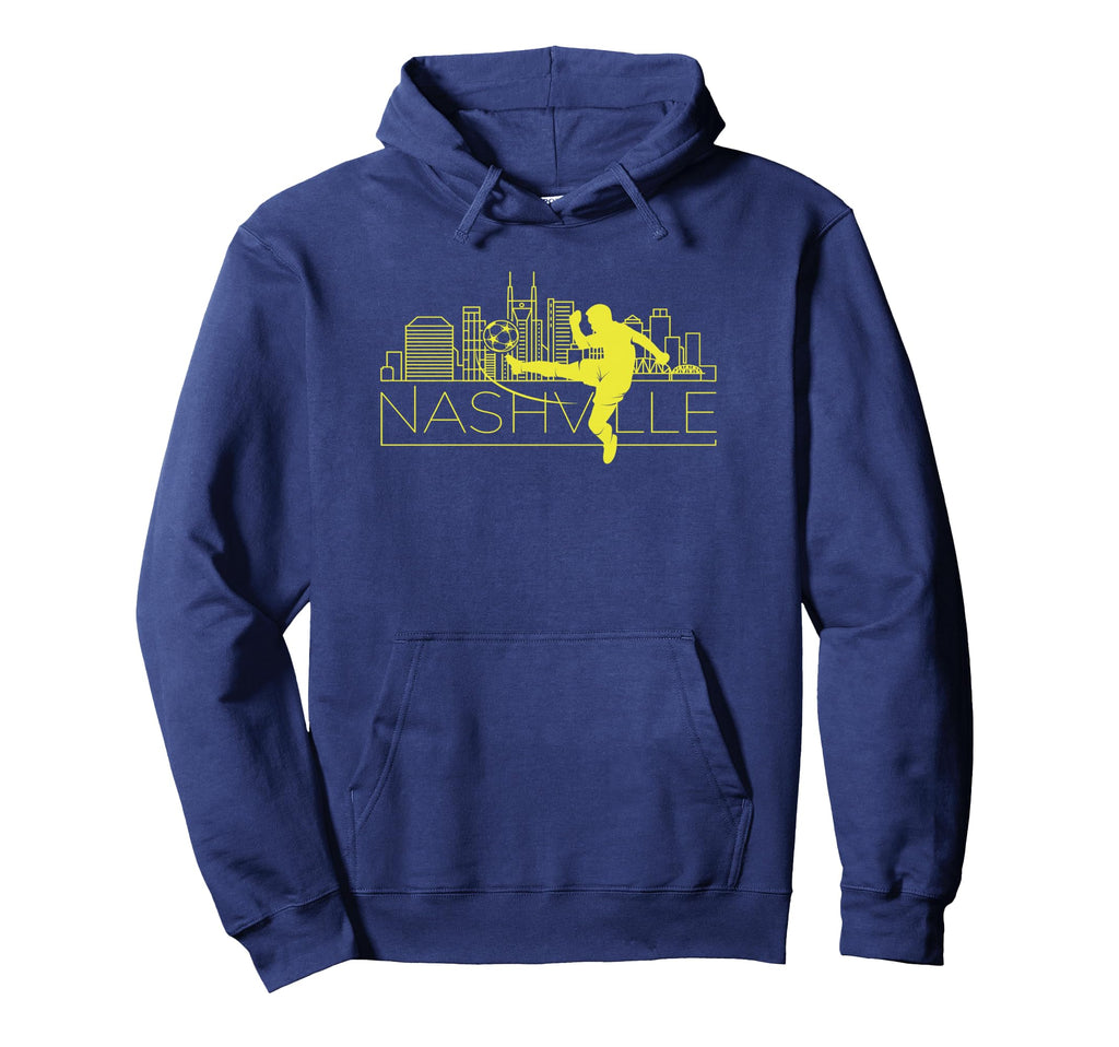 Nashville Soccer City Skyline Hoodie - Trendy Graphic Men Women - T-Shirt, Sweatshirt, Hoodie