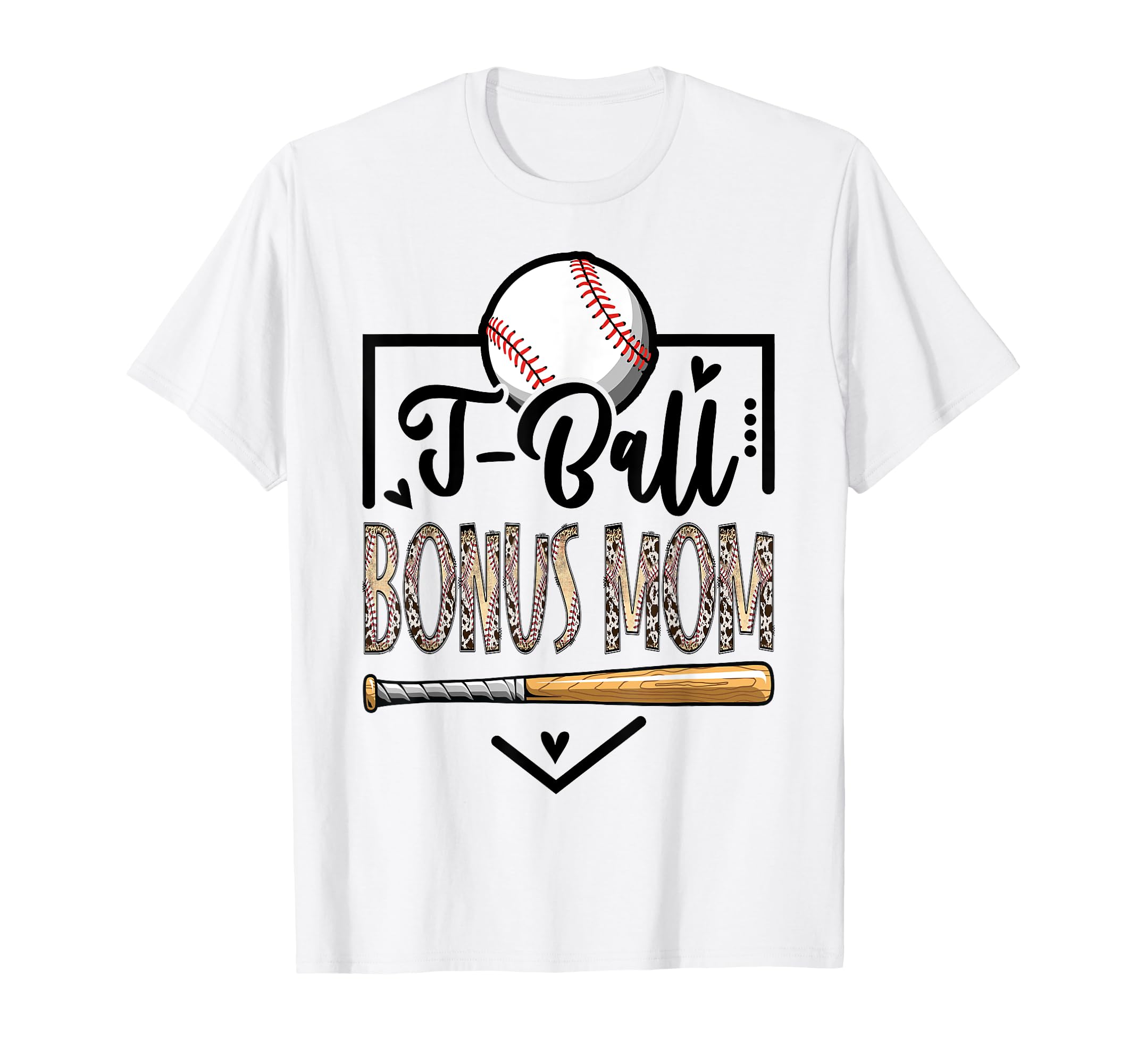 T Ball Bonus Mom Leopard Funny Ball Game T-Shirt - Novelty Apparel Unisex - T-Shirt, Sweatshirt, Hoodie
